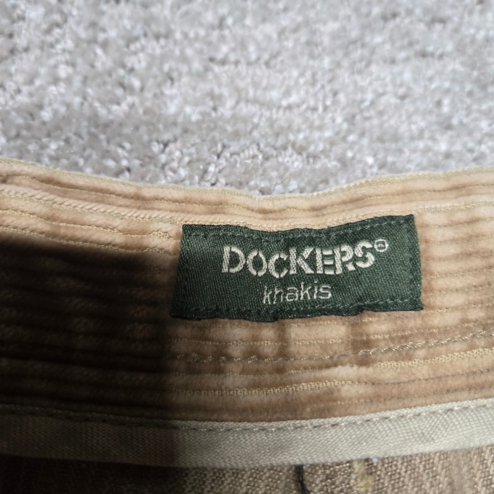 Dockers Khakis Corduroy Pants Mens 36x32 Tan Beige Straight Leg Cotton - Picture 2 of 8